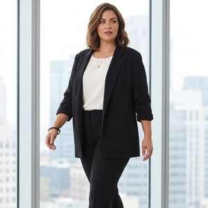 Black Blazer NYCC New York Clothing Co Size 1X Plus Size Office